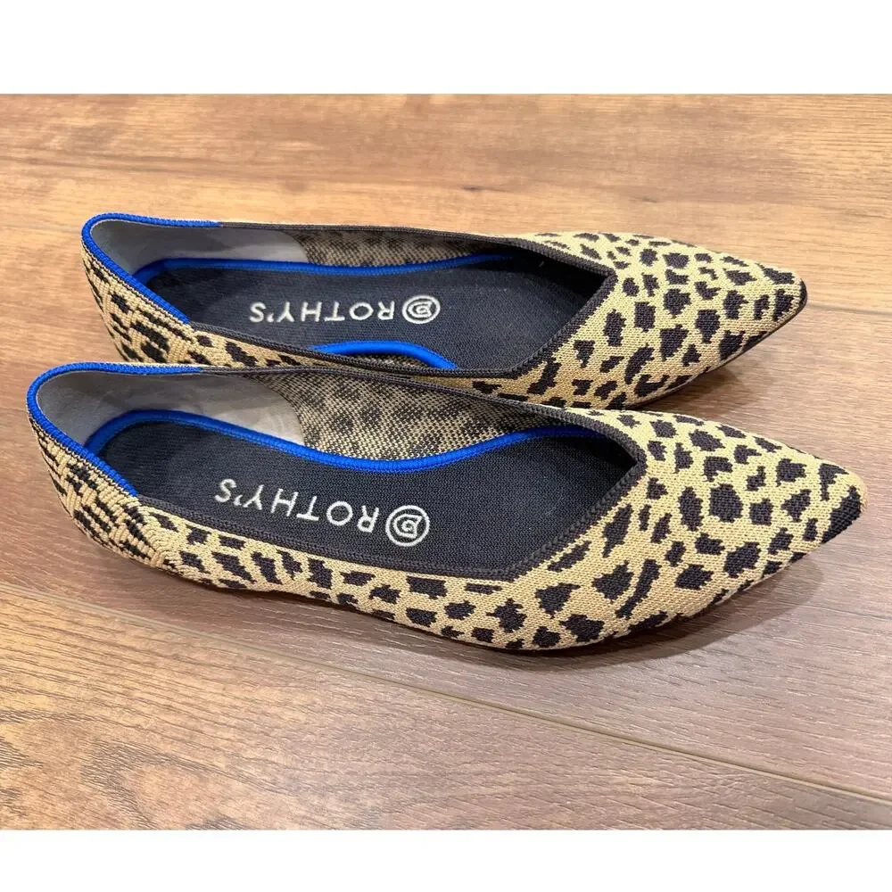 Rothy’s The Point Leopard Print Flats Size 9 - Picture 6 of 10